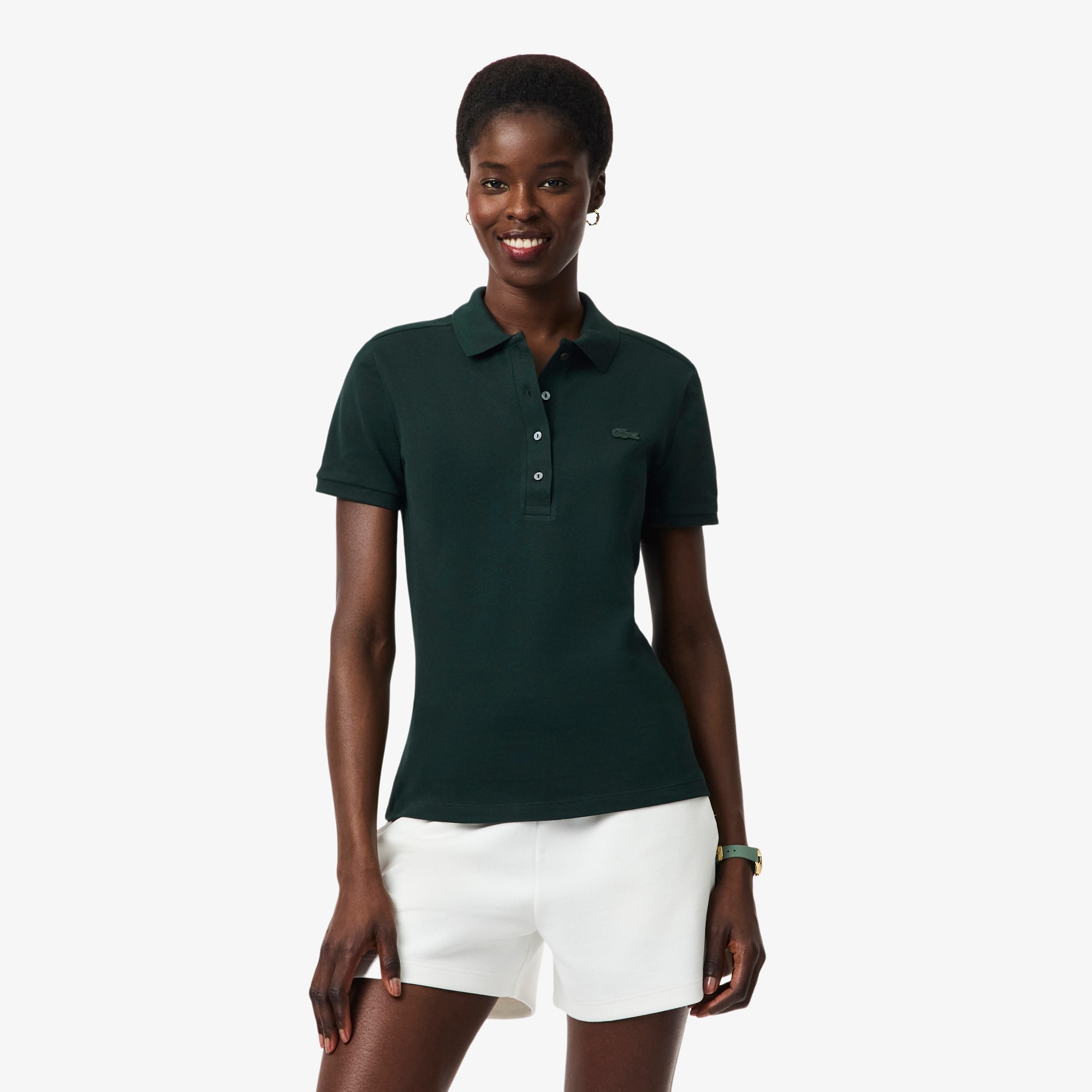 Women's L.12.D Slim Fit Stretch Mini Piqué Polo - Polo Shirts