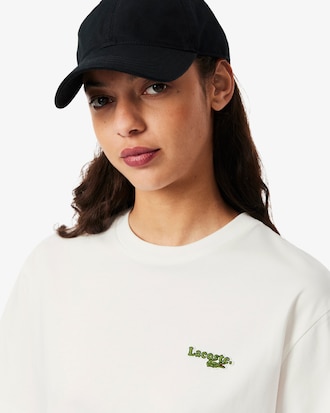 Women's Oversized Short Cut Cotton Logo T-Shirt