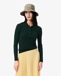 Women's Wool Jersey Polo Collar Sweater