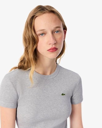 Women's Slim Fit Ribbed Cotton T-Shirt