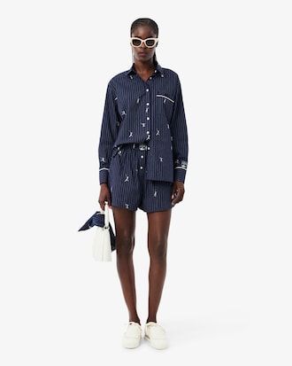 Short boxer motif jacquard popeline