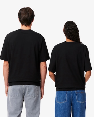 Unisex Loose Fit Heavy Cotton Badge T-Shirt