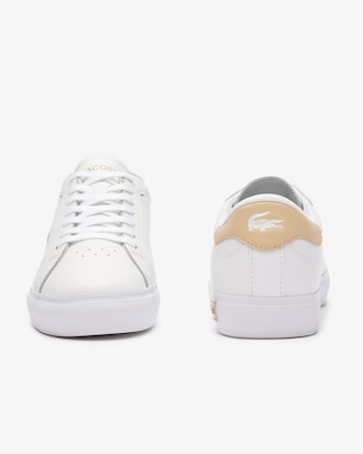Women's Powercourt Logo Tongue Leather Sneakers