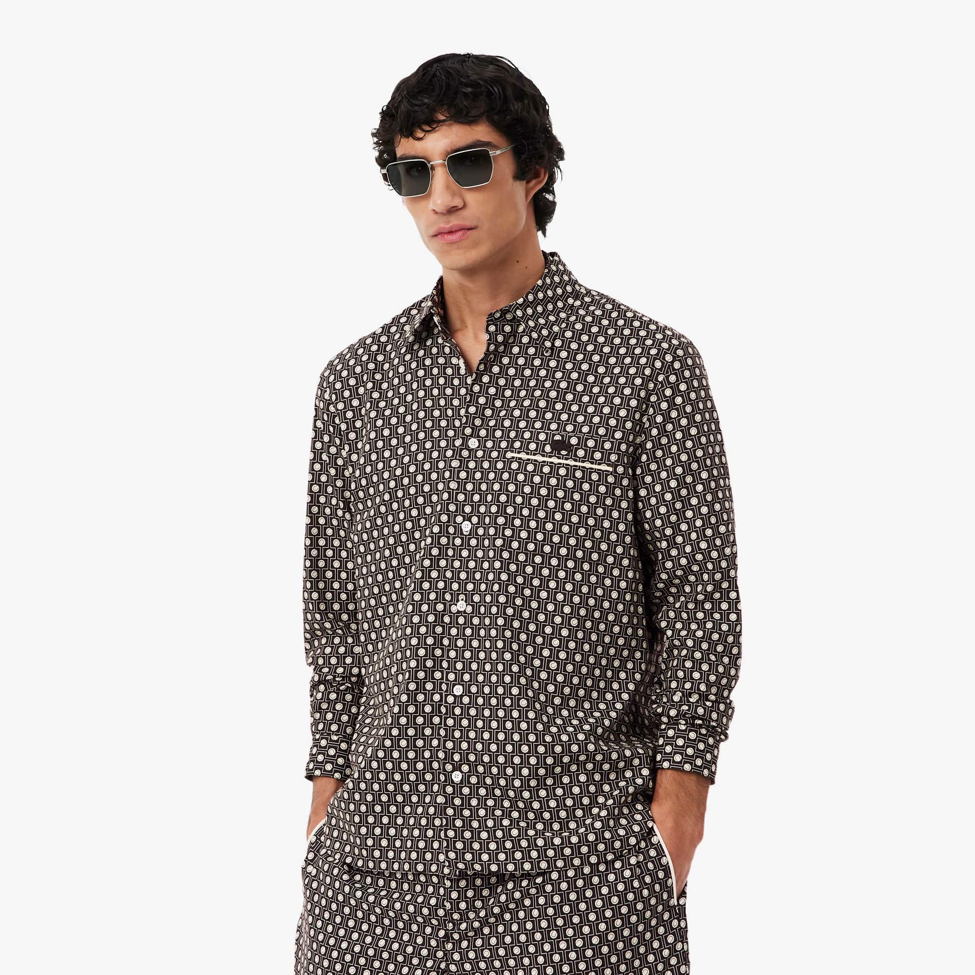 Lacoste Regular Fit Printed Cotton Shirt