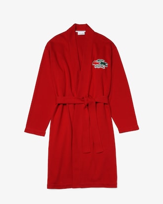 Men&rsquo;s Embroidered Crocodiles Loose Cotton Blend Bathrobe