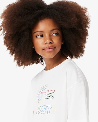 Girls' Oversized Print Cotton T-Shirt   