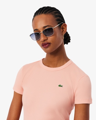 Women's Slim Fit Ribbed Cotton T-Shirt