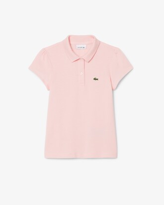 Kids' Scalloped Collar Mini Piqué Polo