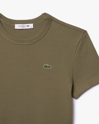 Women's Slim Fit Ribbed Cotton T-Shirt