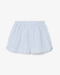 Shorts Para Mujer De Corte Relajado En Popelina Ligera A Rayas