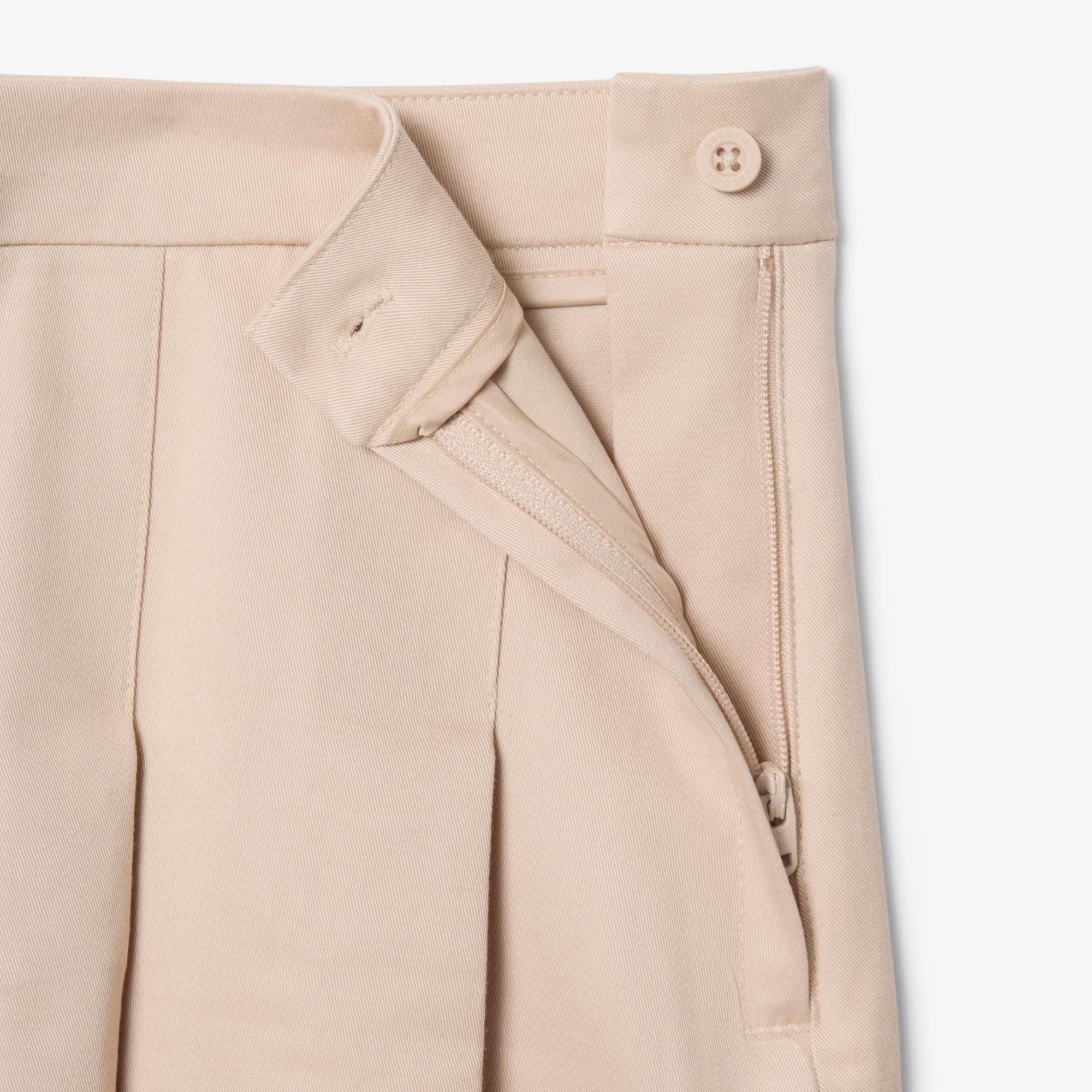 Pleated Cotton Twill Skirt