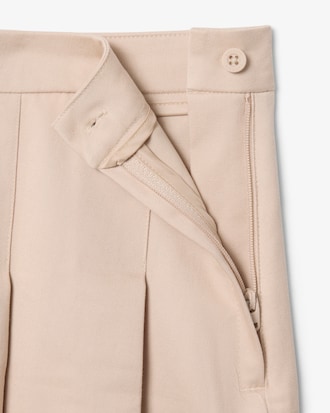 Pleated Cotton Twill Skirt