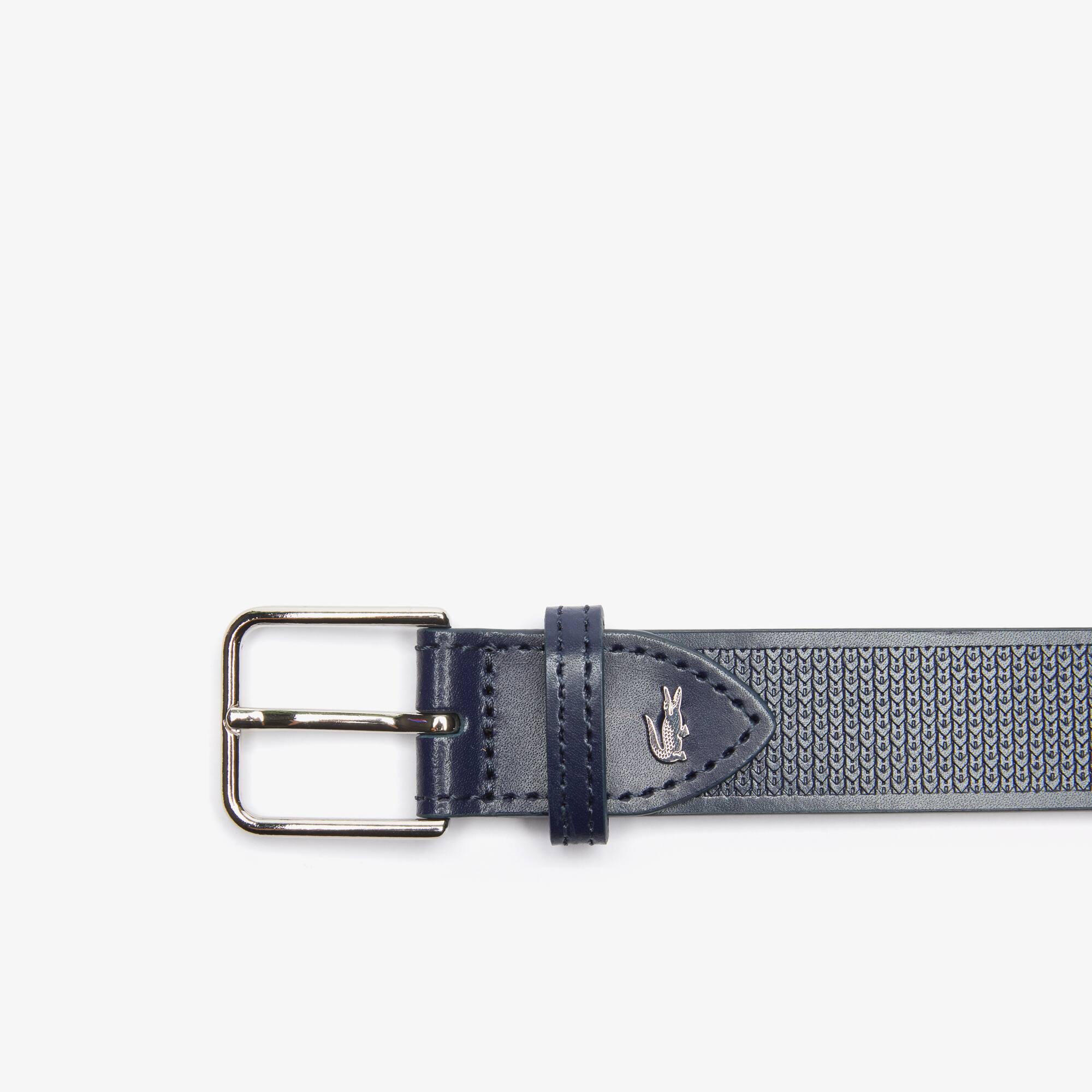 white lacoste belt