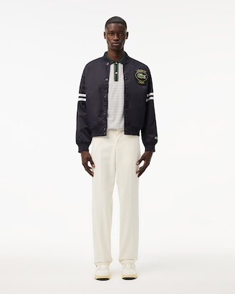Men's Straight Fit Badge Detail Suit Pants