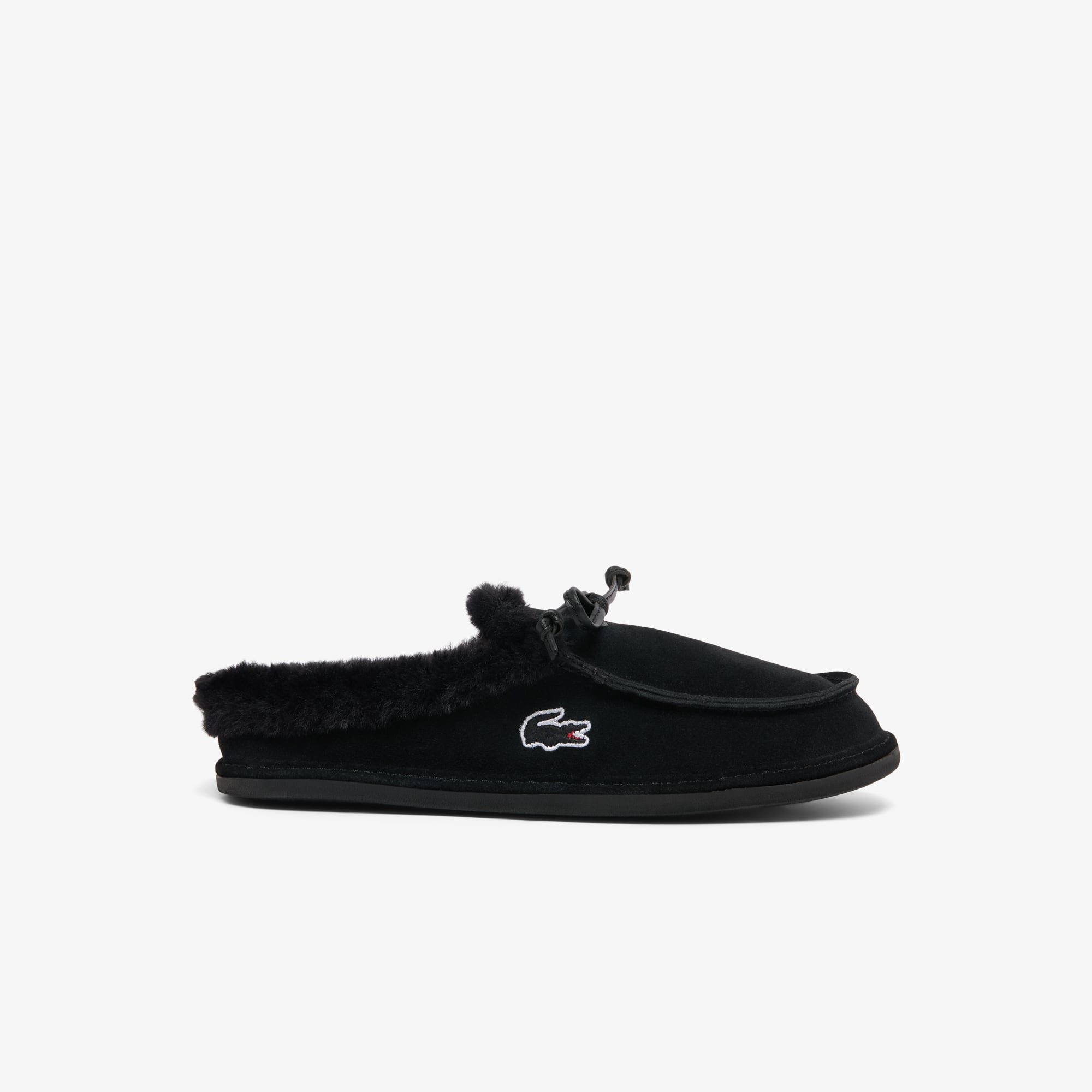 Lacoste Mules Aubrey de Gamuza para Mujer Negro