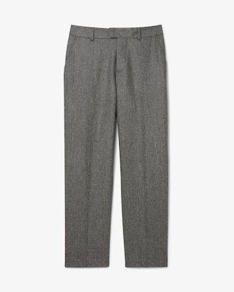 Men's Straight Fit Chevron Wool Pants