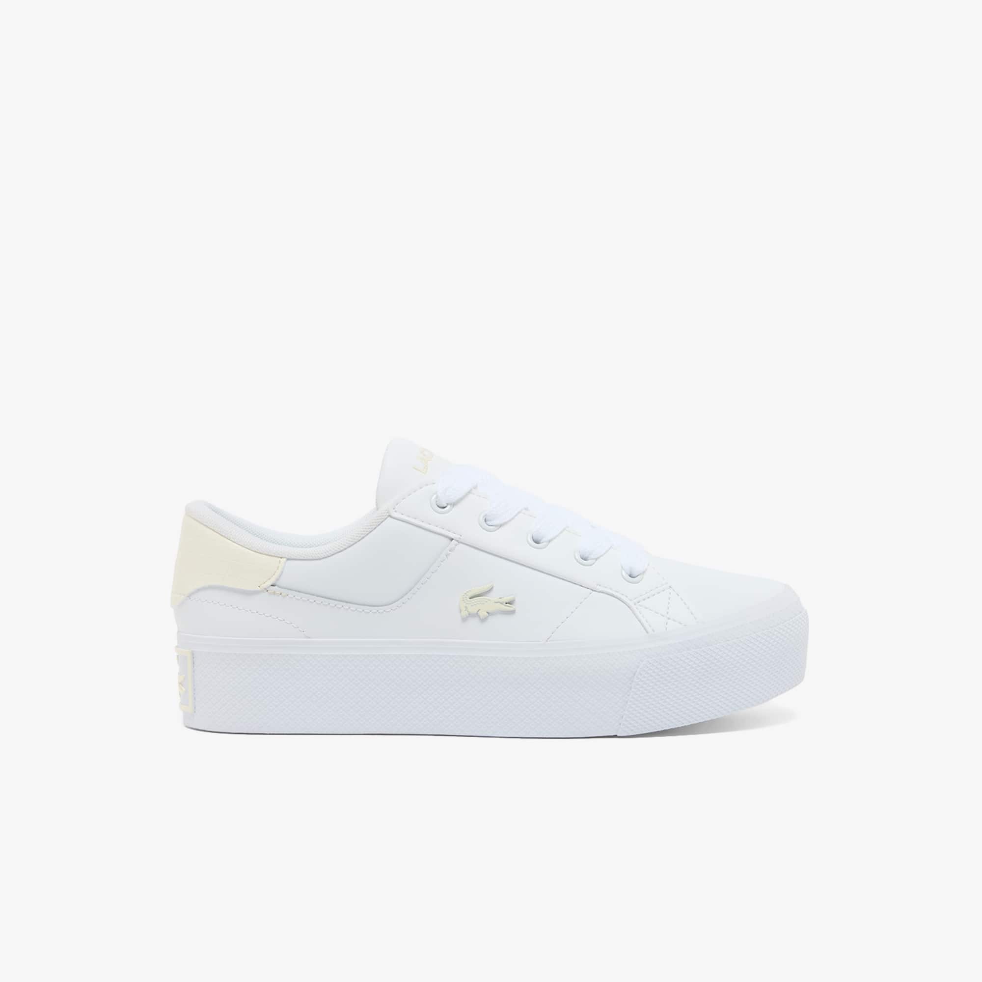 Lacoste Women's Ziane Platform Leather Sneakers - 8 In White