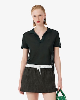 Runway Slim Fit Satin Piqu&eacute; Polo Shirt