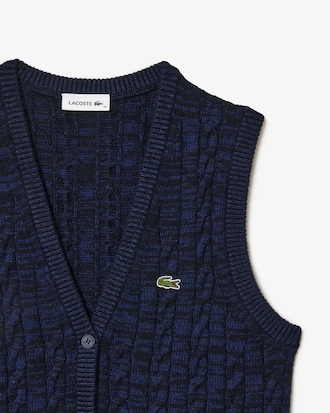 Women's Cotton and Wool Cable Knit Cardigan