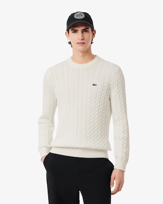 Pull homme en maille de coton torsadée