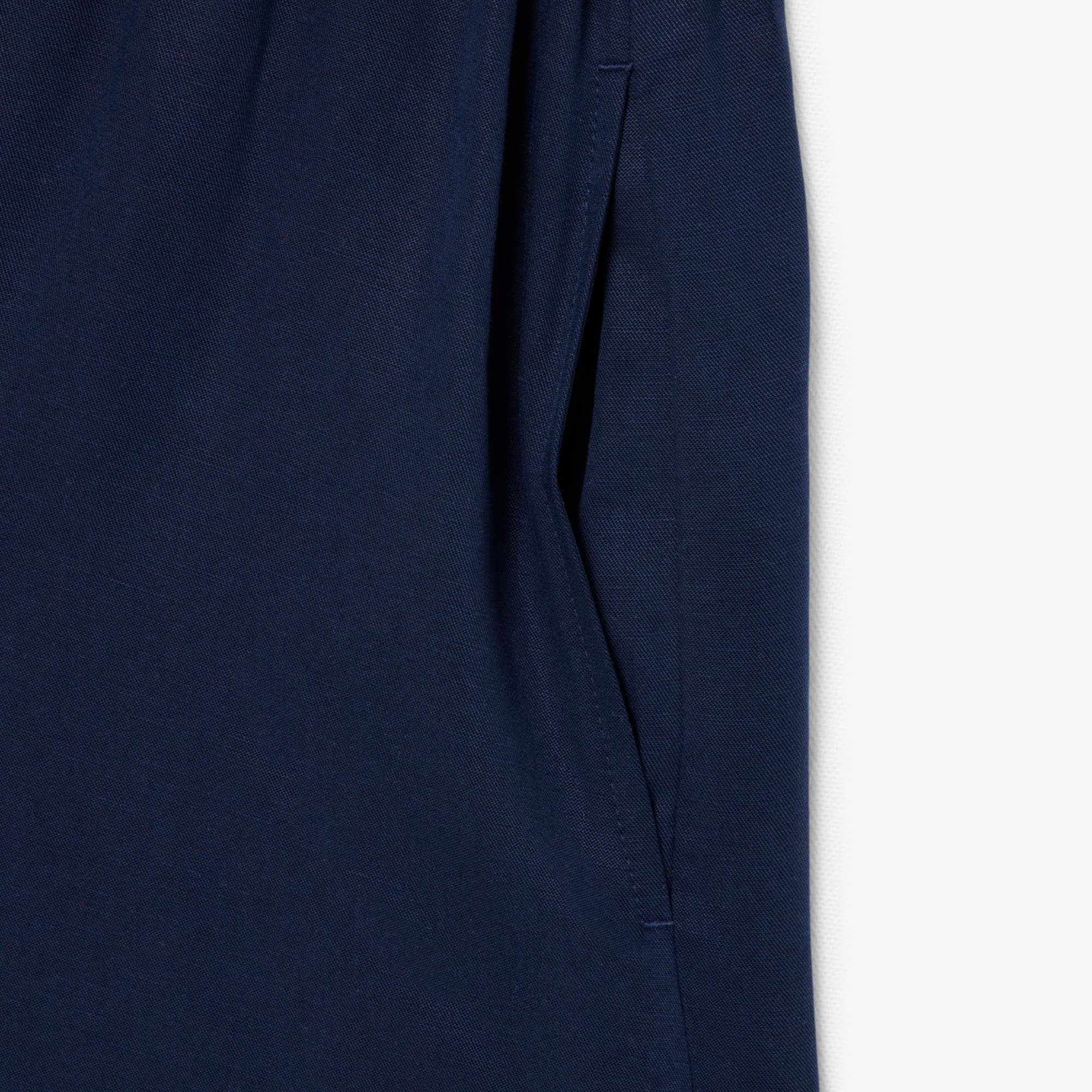 Fluid Linen Blend Shirt Dress