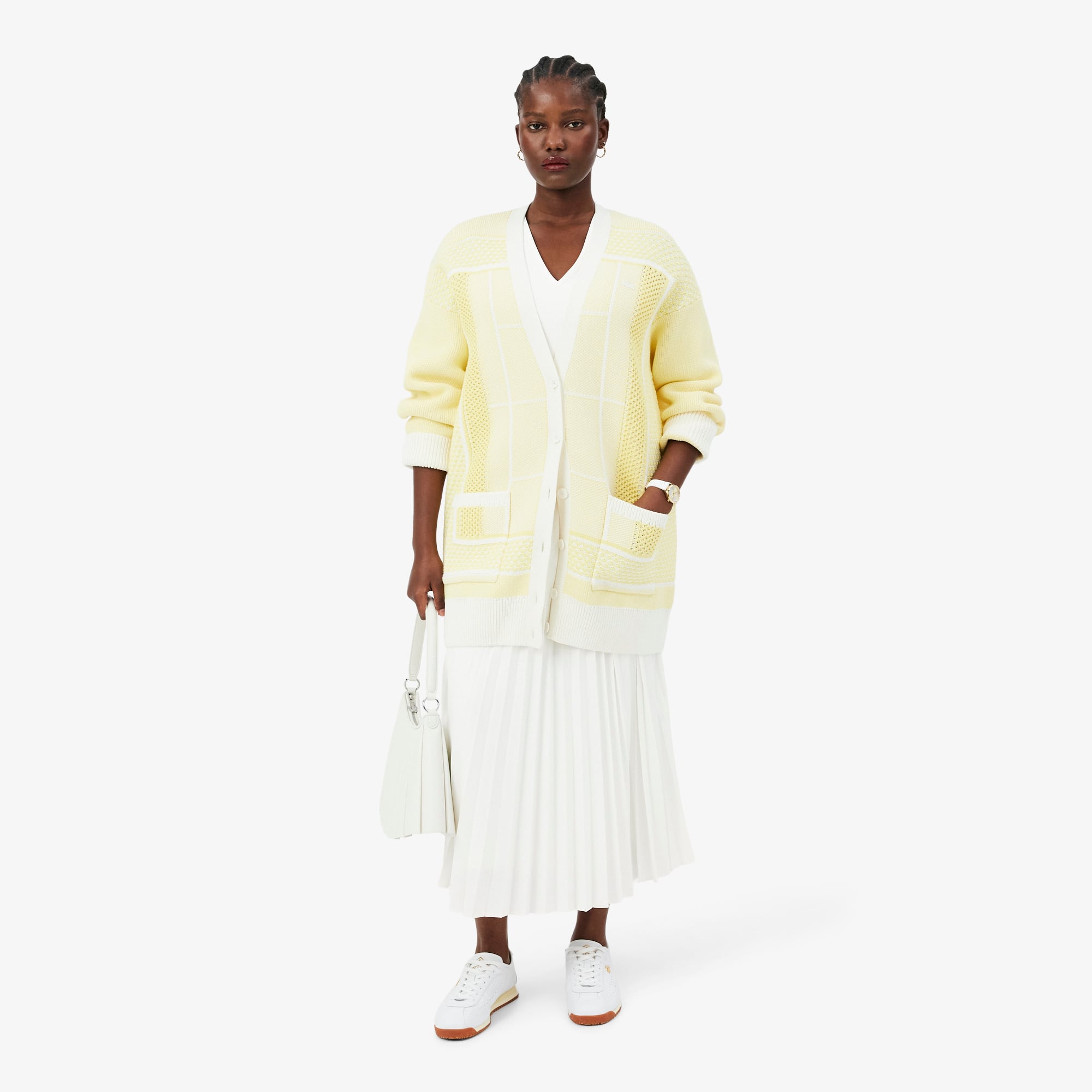 lacoste runway long pleated dress Lacoste Pleated Skirt Dress