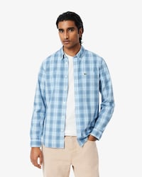 Men's Slim Fit Stretch Plaid Shirt