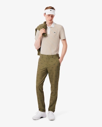 Men's Thermo-Regulating Striped Golf Polo