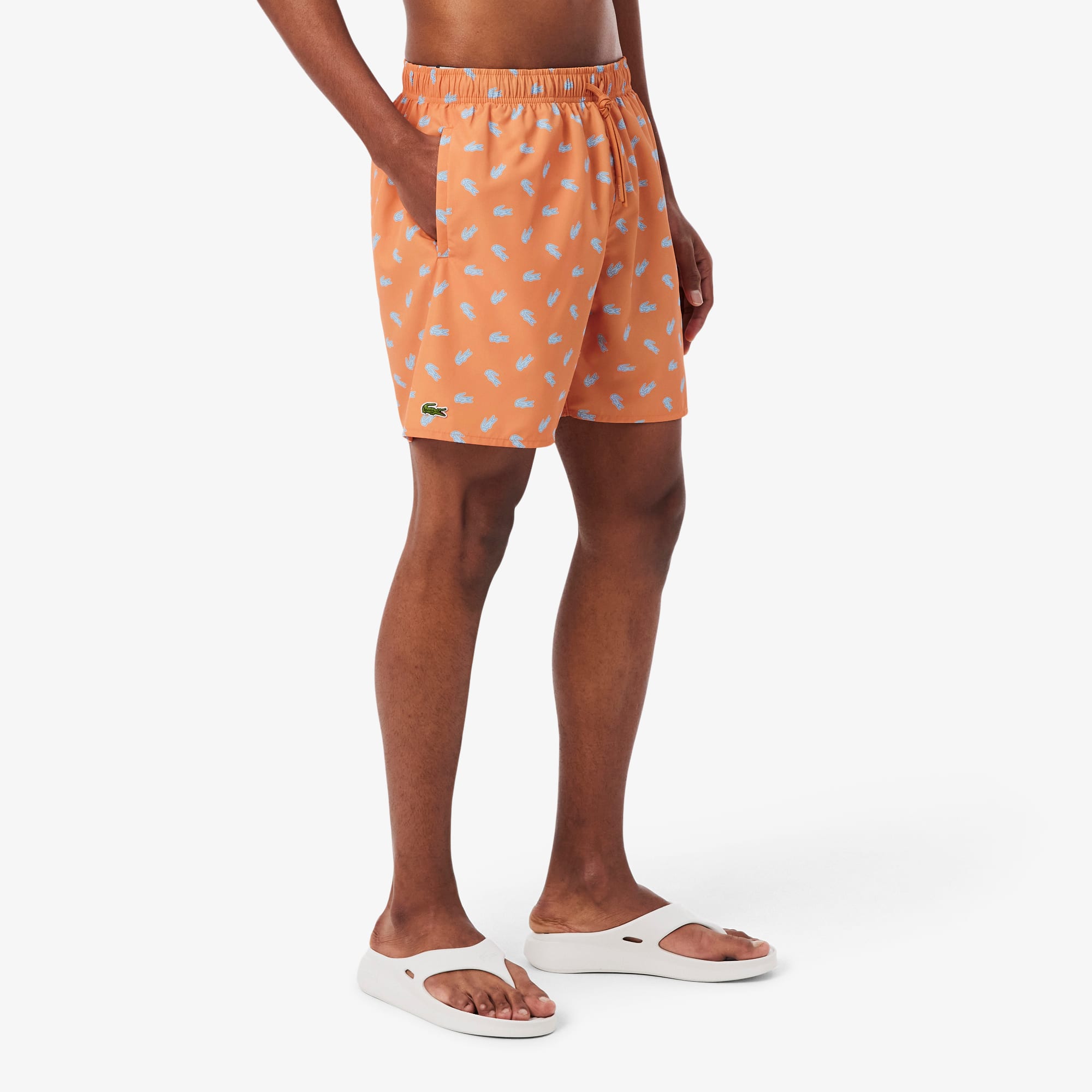 Mid Length Crocodile Print Swim Trunks - Men's Tracksuits - New In