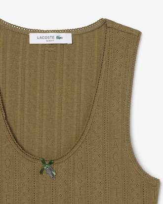 Women's Slim Fit Pointelle Knit Cotton Tank Top