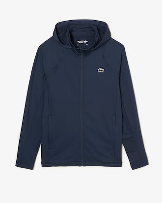 Sweatshirt zipp&eacute; homme Lacoste Sport avec capuche et col montant