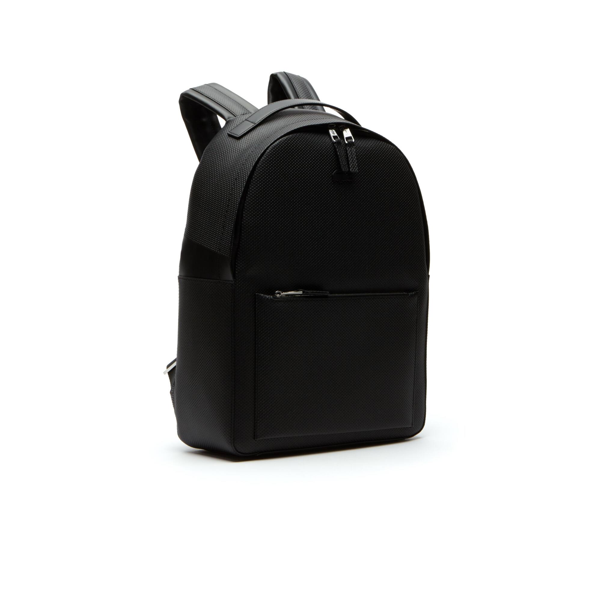 Men's Chantaco Matte Piqué Leather Backpack LACOSTE