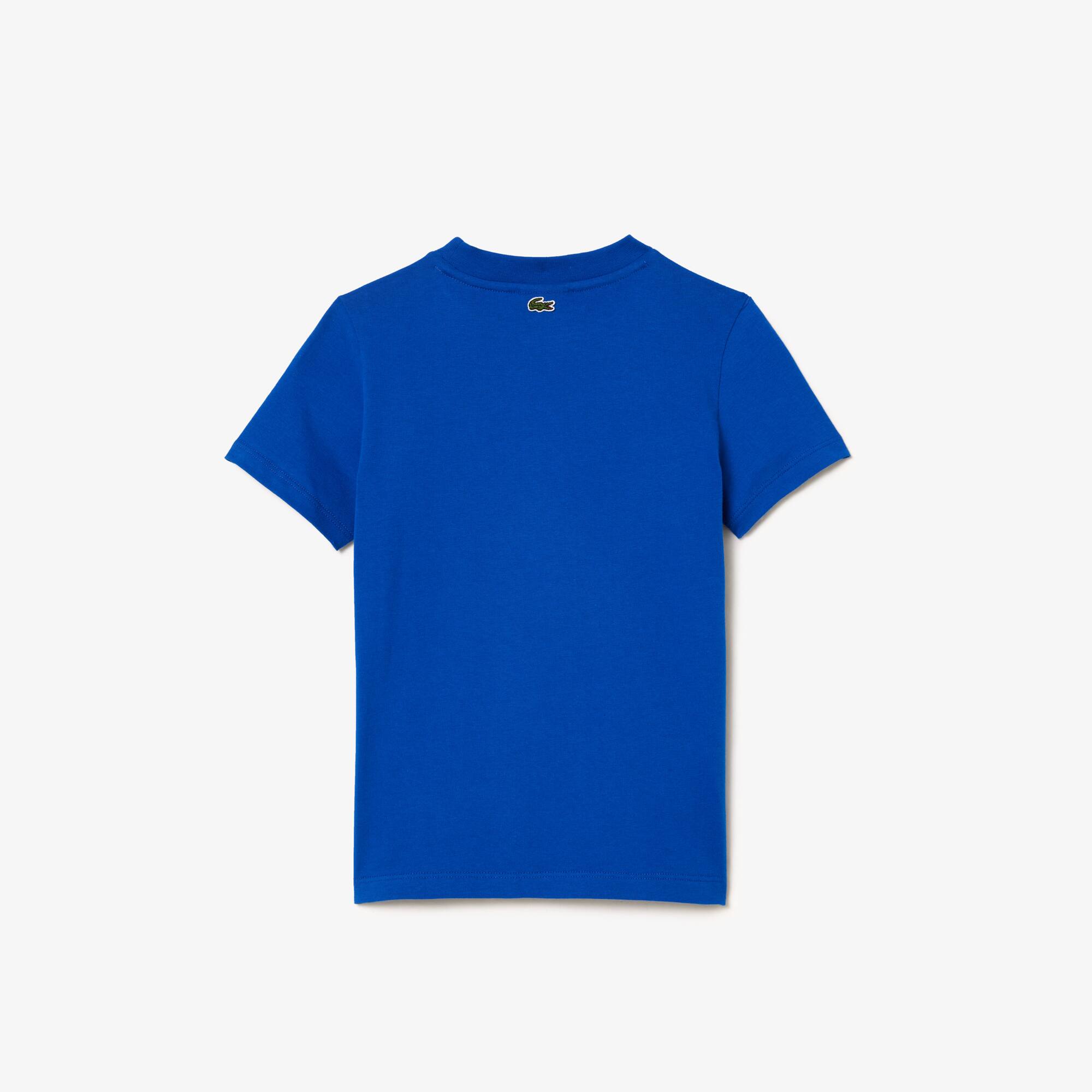 Tシャツ・カットソー LACOSTE SS24 Blue polyester t-shirt (TH7545 IXW) コントラストラインドウルトラドライTシャツ TH7545 - ラコステ