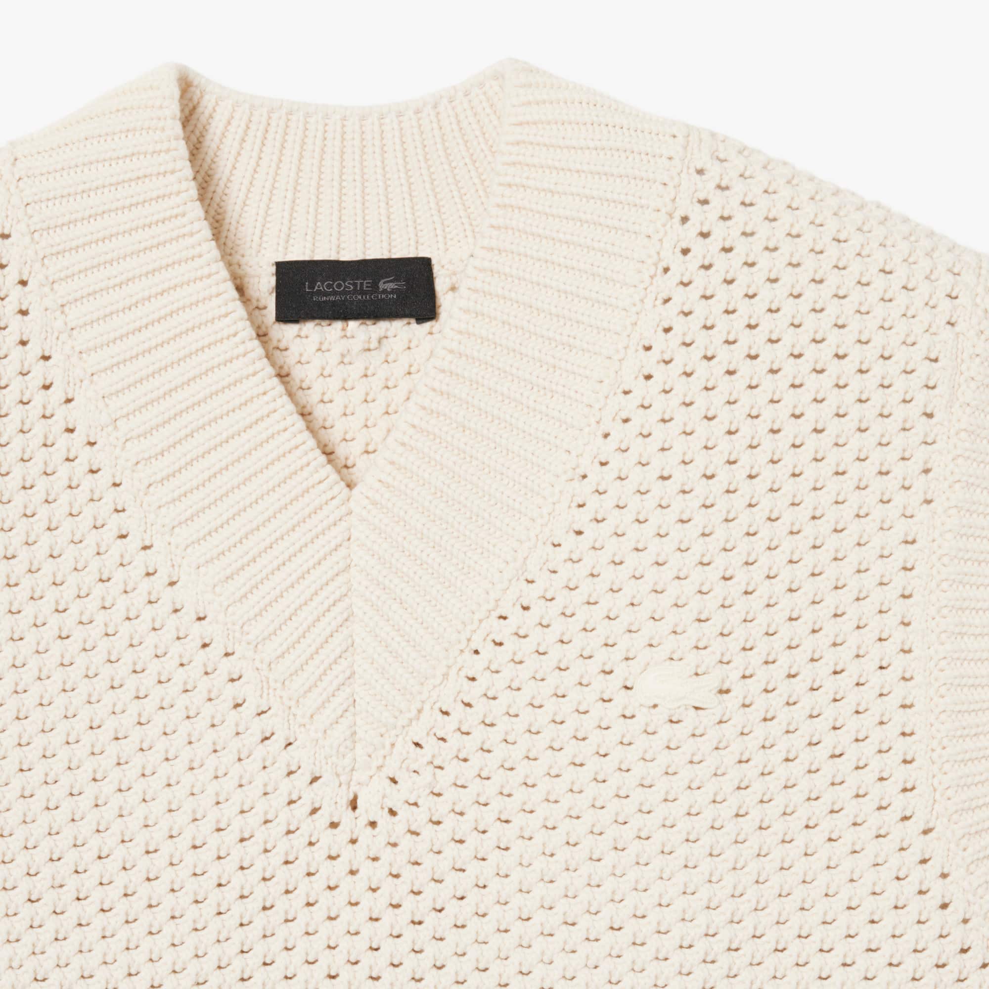 Lacy Striped Piqué Sweater Vest