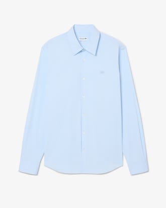 Camisa de Popelina El&aacute;stica de Corte Ajustado