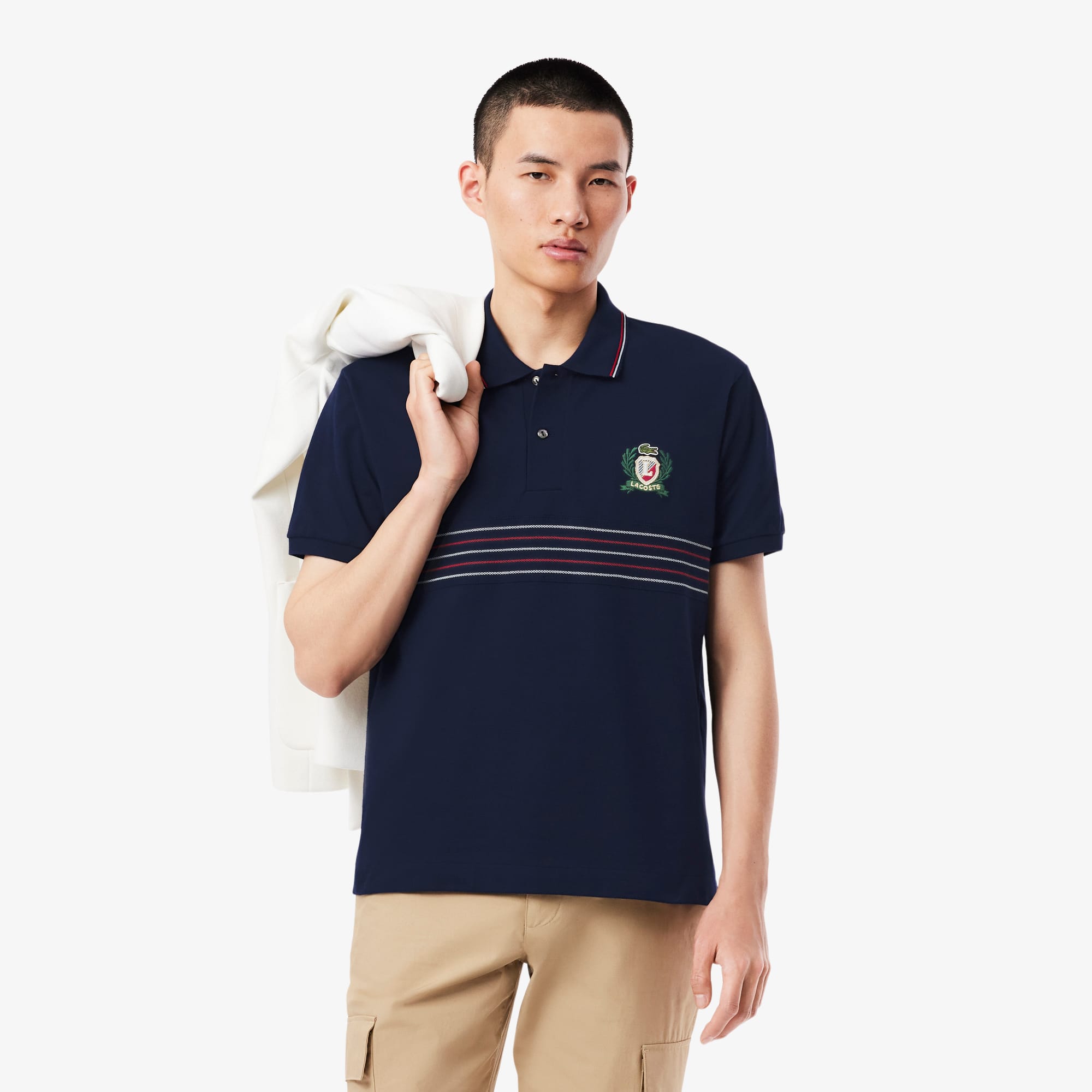 Men's Classic Fit L.12.12 Embroidered Shield Polo - Polo Shirts