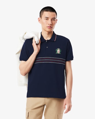 Polo Con Escudo Bordado L.12.12 De Corte Cl&aacute;sico Para Hombre