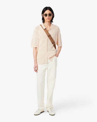 Short-Sleeved Jacquard Motif Knit Shirt