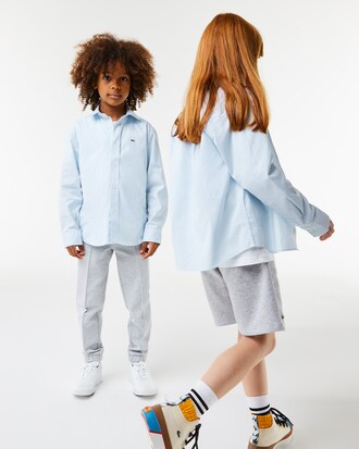 Kids' Striped Print Oxford Cotton Shirt