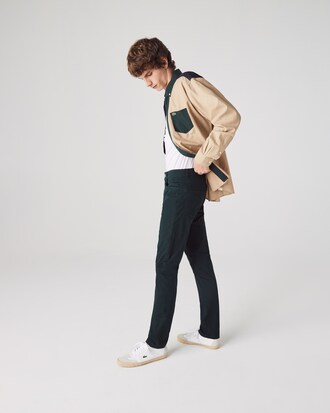 Pantalones slim fit con 5 bolsillos en algod&oacute;n stretch para hombre