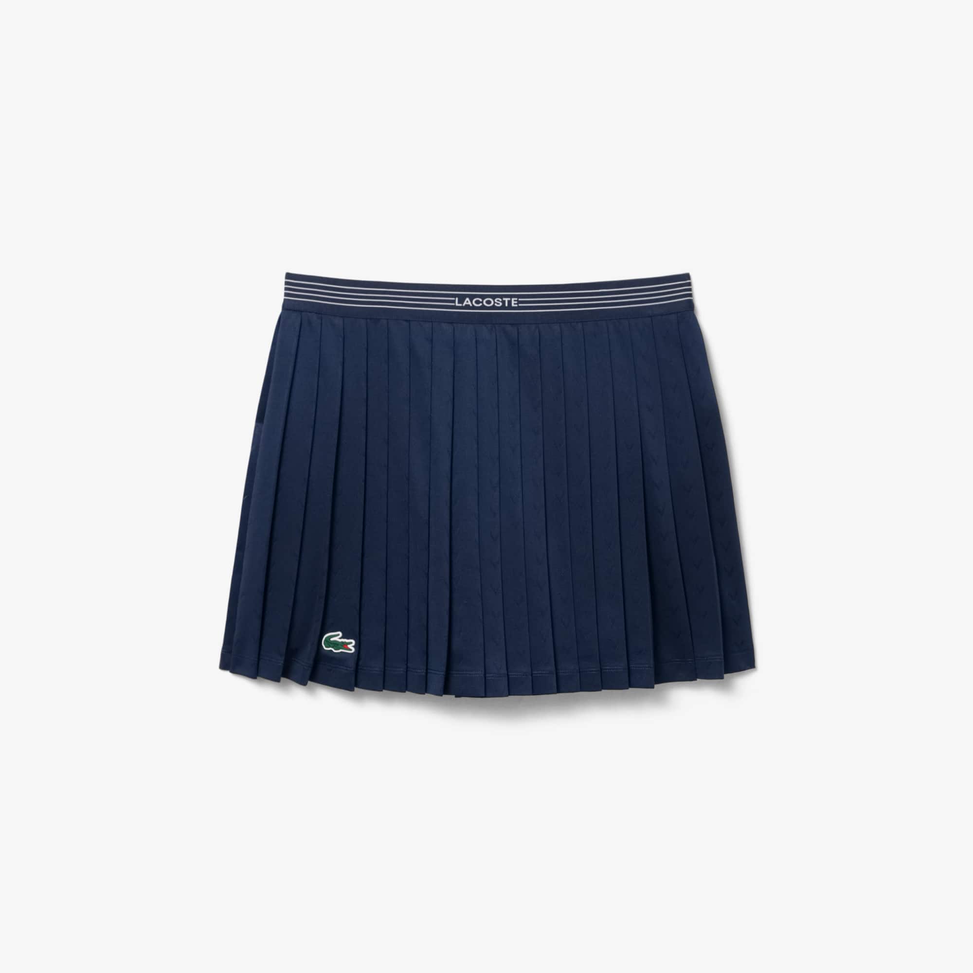 Lacoste Ultra Dry Tennis Heritage Lined Skirt - 34 In Blue