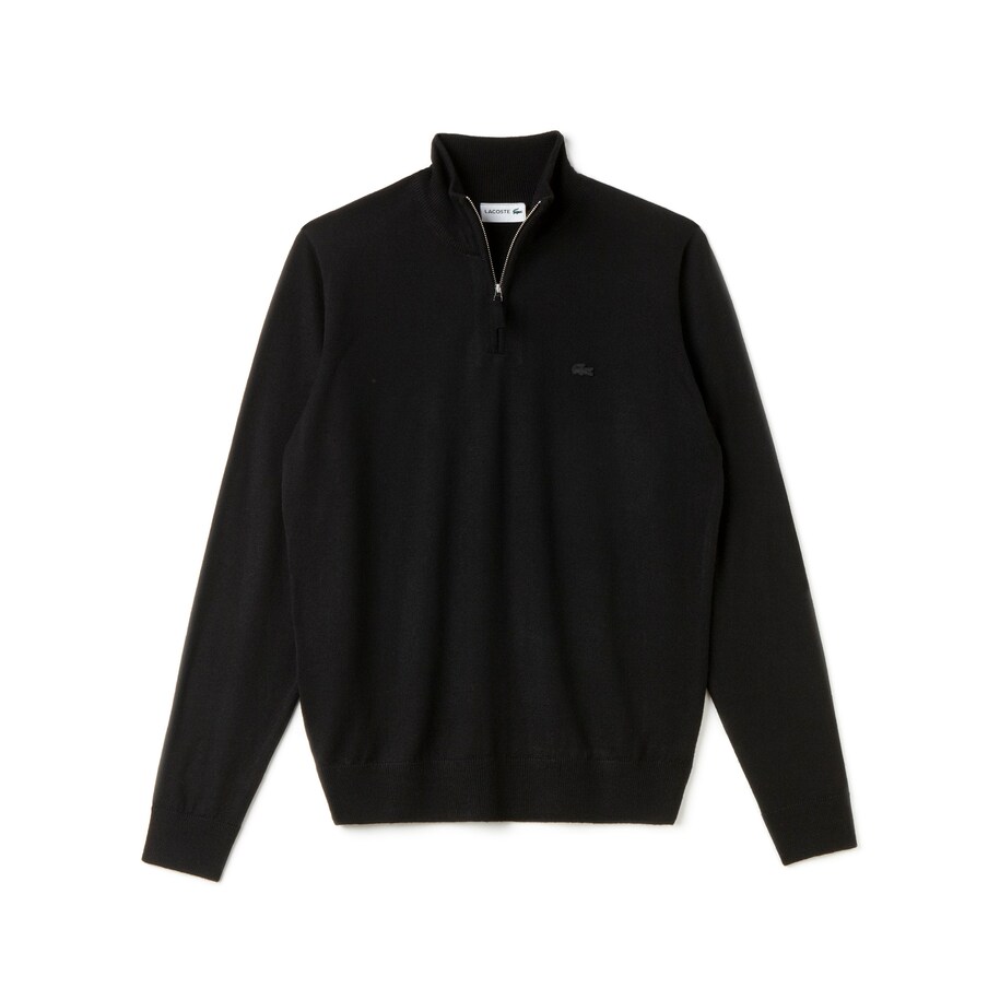 Men's Zippered StandUp Collar Wool Jersey Sweater Men's Sweaters