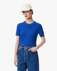 Women's Short Sleeve Rib Knit Sweater