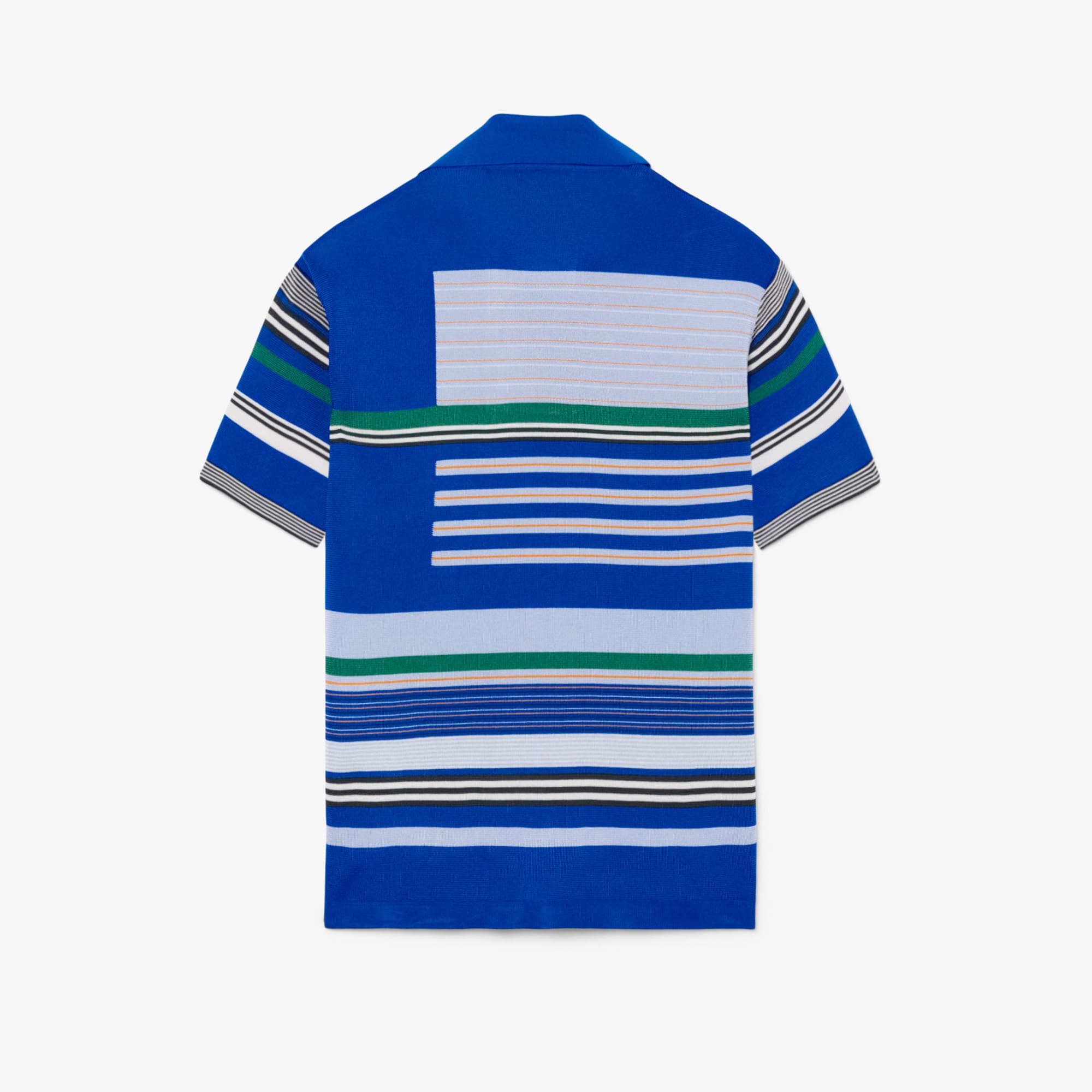 Runway Oversized Striped Satin Piqué Polo Shirt