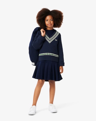 Girls' Cotton V-Neck Sweater Vest