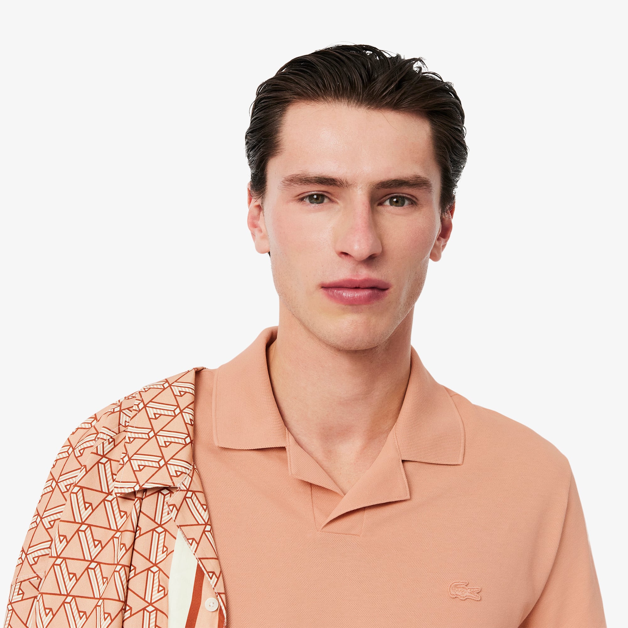 Tシャツ・カットソー ^ ^ Men's Beige Logo Open Collar Polo Short Sleev Men's Classic Fit Open Neck Paris Polo - Polo Shirts - New