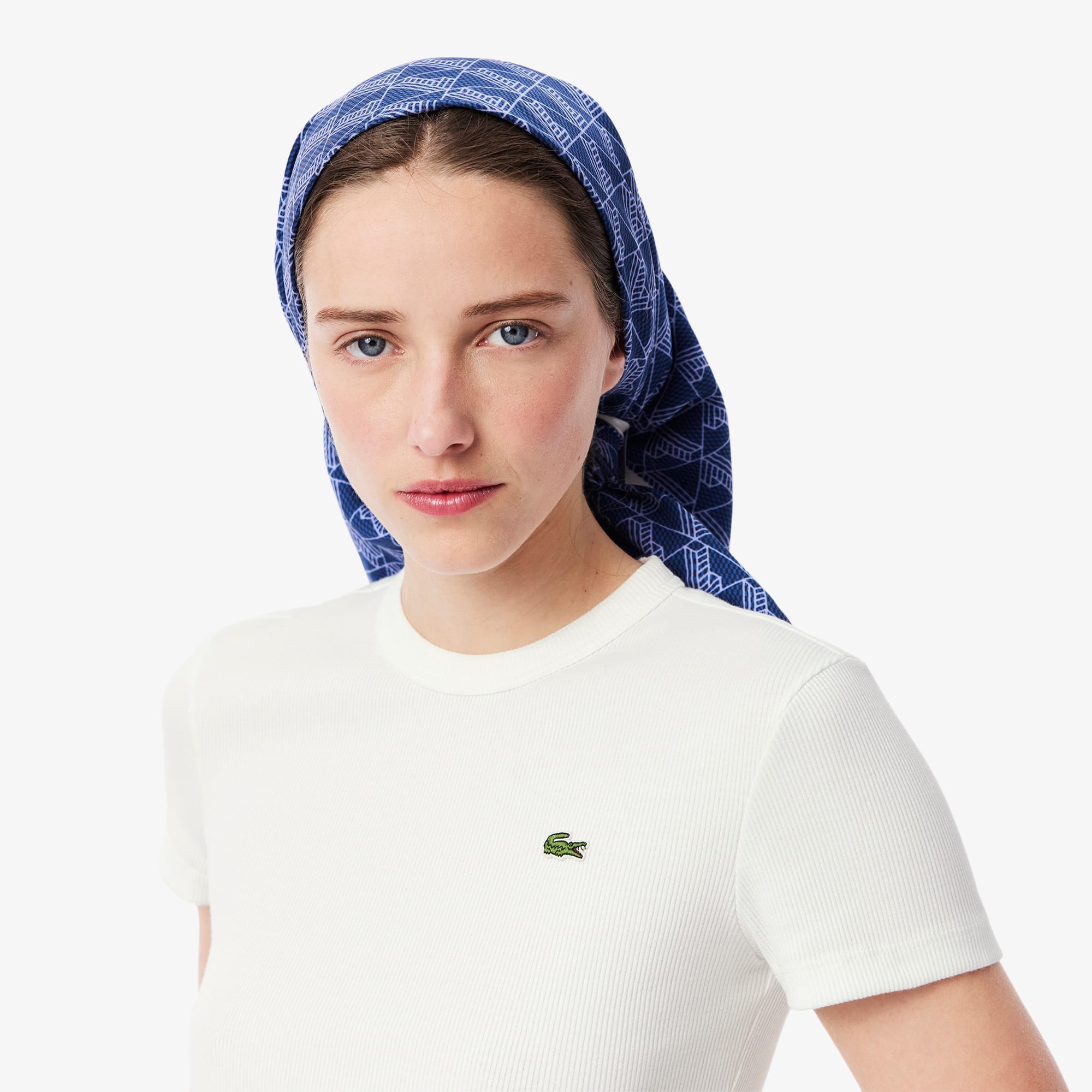 Tシャツ・カットソー LACOSTE Woman T-Shirt Cream PF1123 70V LACOSTE: T-shirt woman - Cream | Lacoste polo shirt PF1123