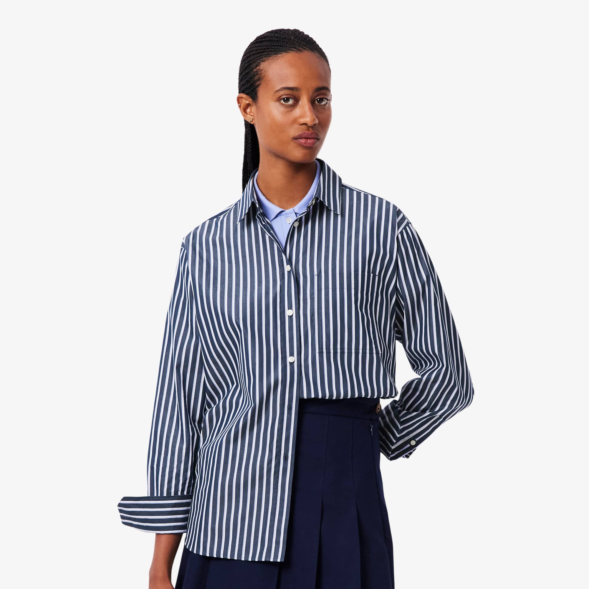 Lacoste Women's Oversized Cotton Button Down Shirt
