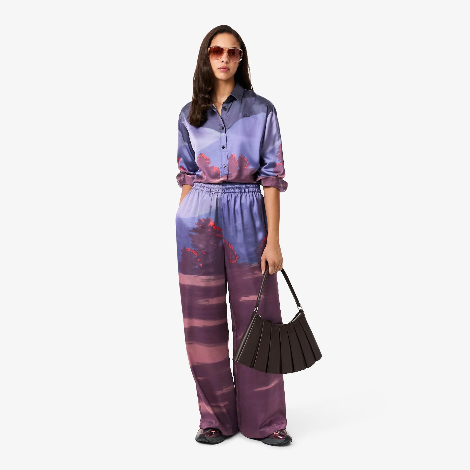 Lacoste Women's Oversized Landscape Print Pants - 44 In Multi