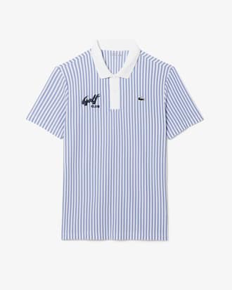 Men's Thermo-Regulating Striped Golf Polo